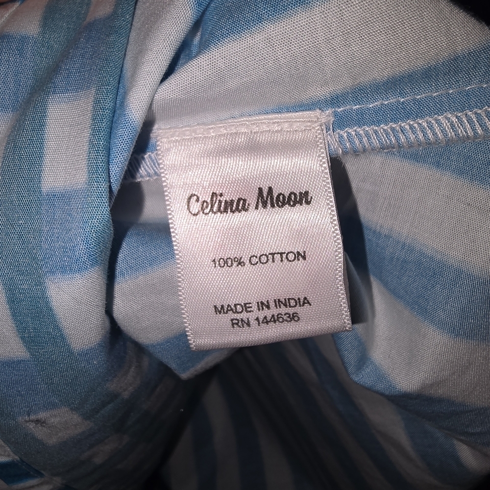CELINA MOON Blue Patterned Maxi Dress - Picture 12 of 13